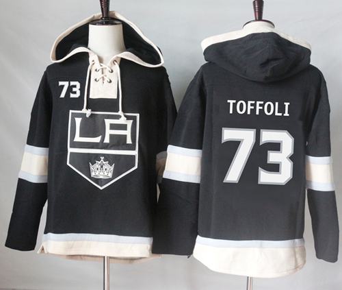 Kings #73 Tyler Toffoli Black Sawyer Hooded Sweatshirt Stitched NHL Jersey - Click Image to Close